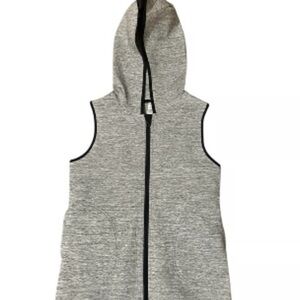 lululemon athletica Women's Gray Sleeveless Hooded Vest with Black Trim